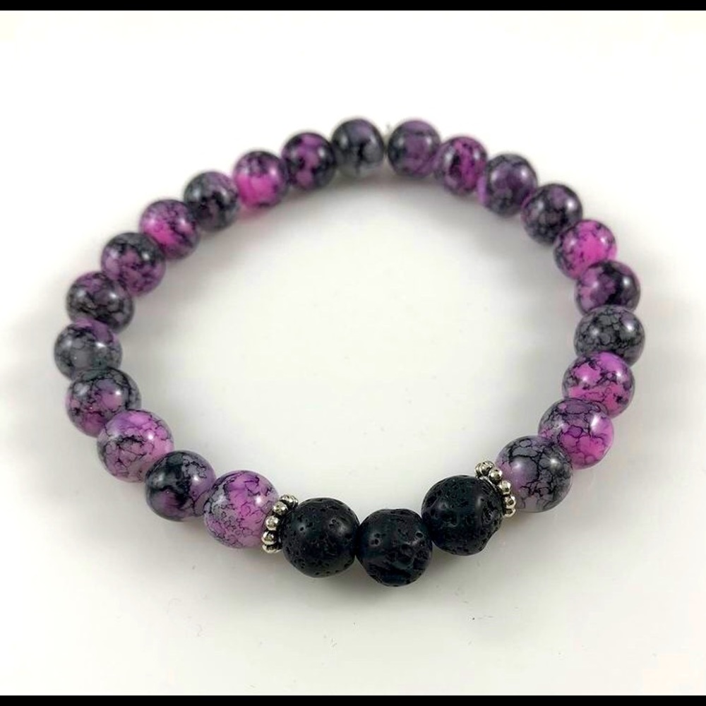 Lava Bead Essential Oil Diffuser Stretch Bracelet